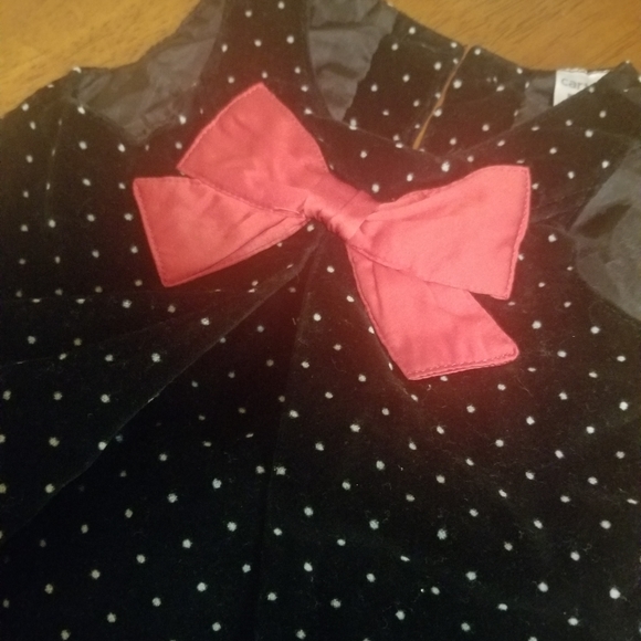 Velvet Dress with Red Bow - Picture 2 of 5